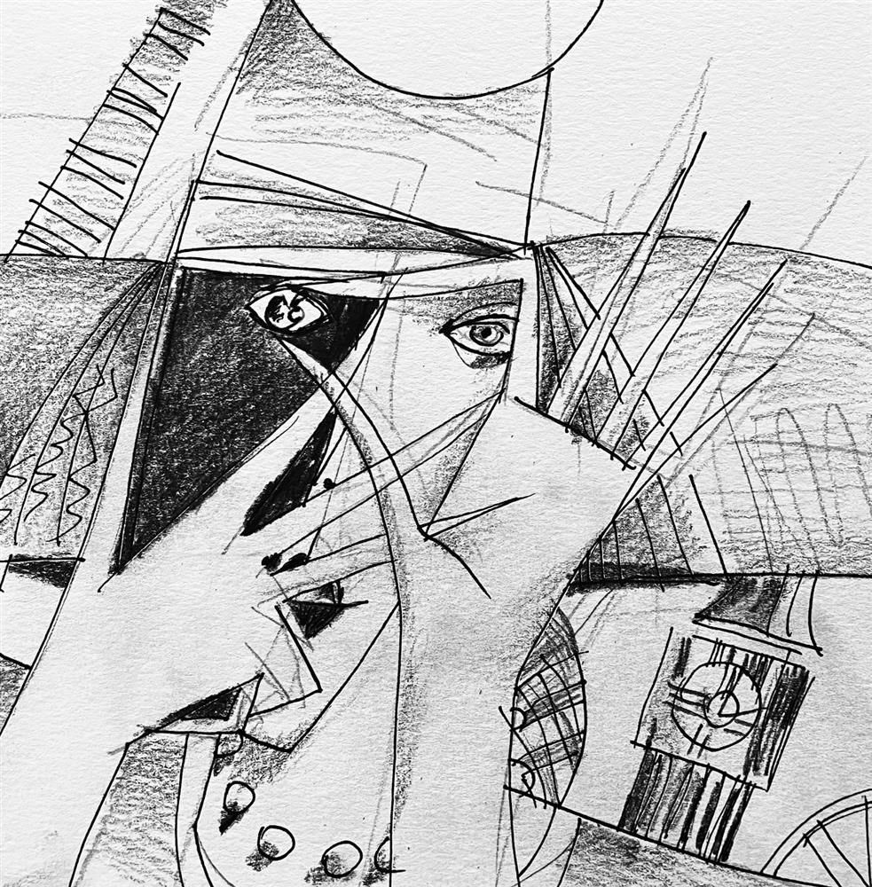 Andrei Protsouk - Eye Phone - Study' - Framed Original Art