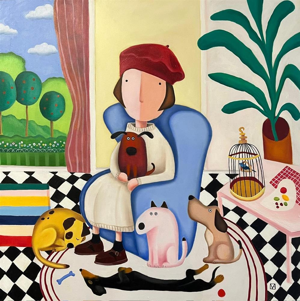 Michael Abrams - 'The Loyal Companions' - Framed Original Artwork