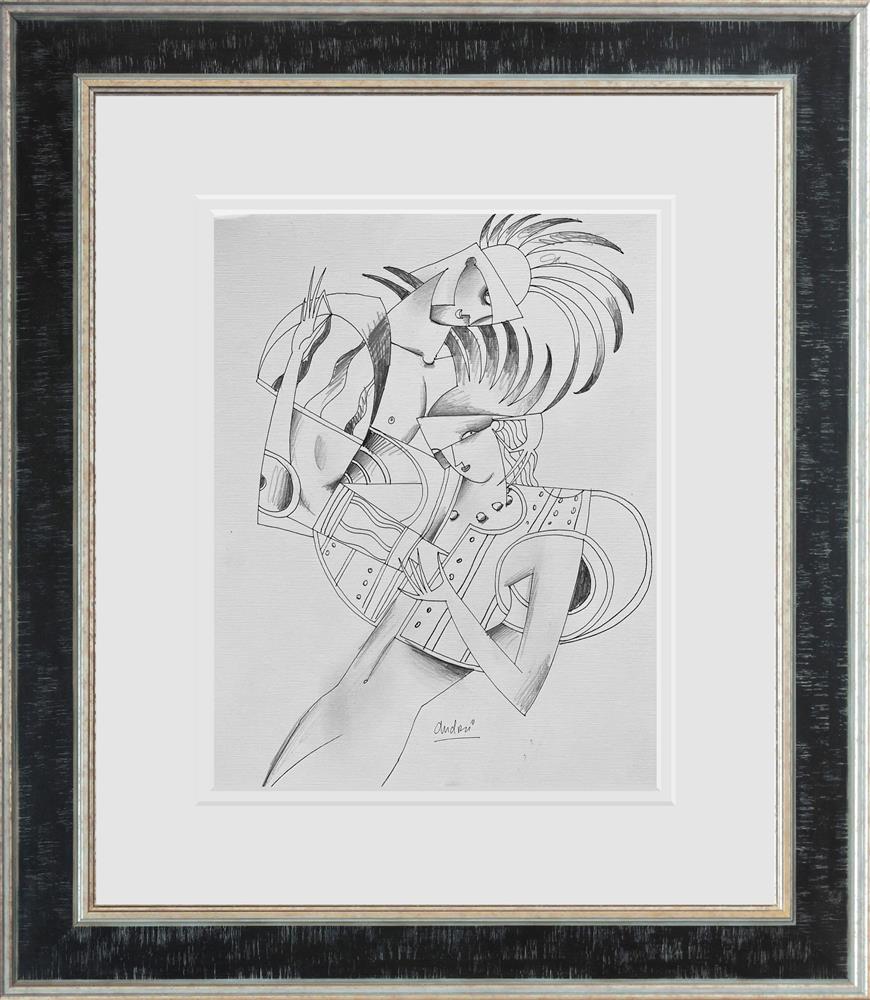 Andrei Protsouk - 'Fancy Dress Party - Line Study' - Framed Original Artwork