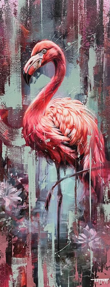 Ben Jeffery - 'Fancy Flamingo' - Framed Original Art