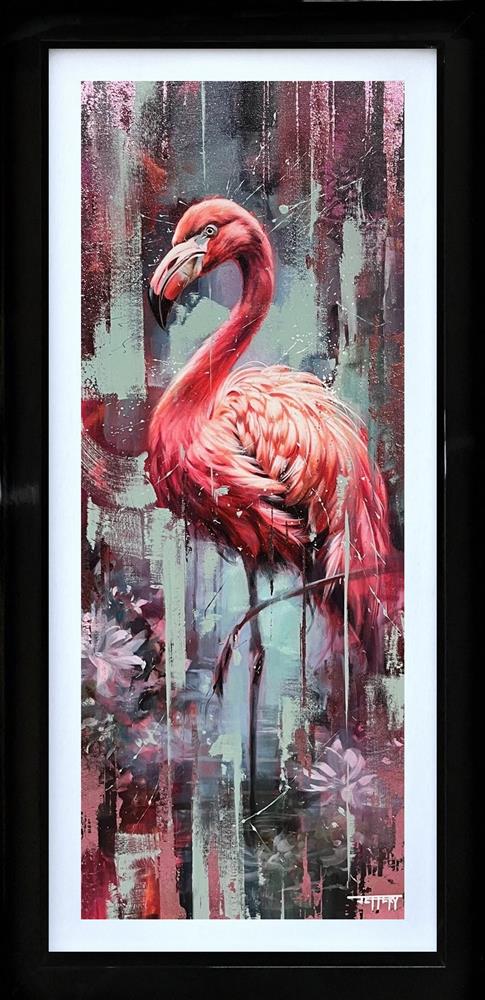Ben Jeffery - 'Fancy Flamingo' - Framed Original Art