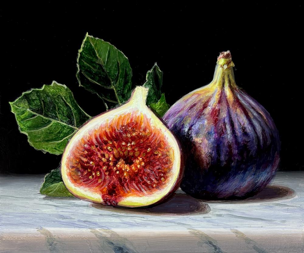 Tony Owens - 'Figs And Leaf' - Framed Original Artwork