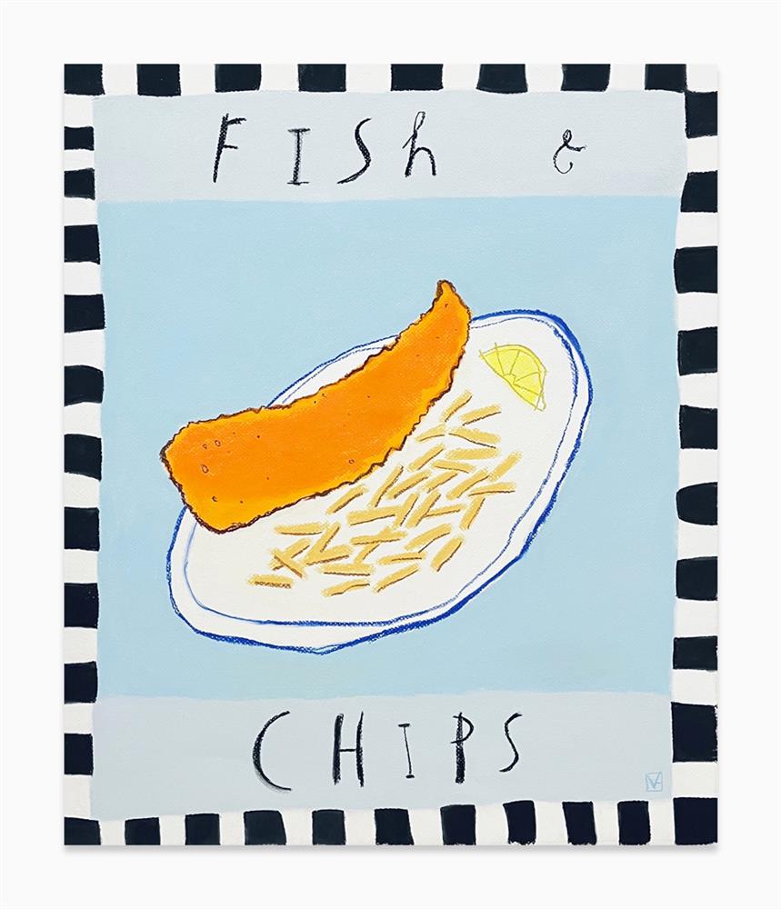 Michael Abrams - 'Fish And Chips' - Framed Original Art