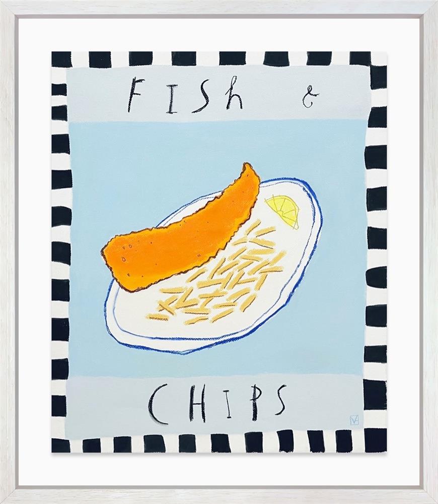 Michael Abrams - 'Fish And Chips' - Framed Original Art
