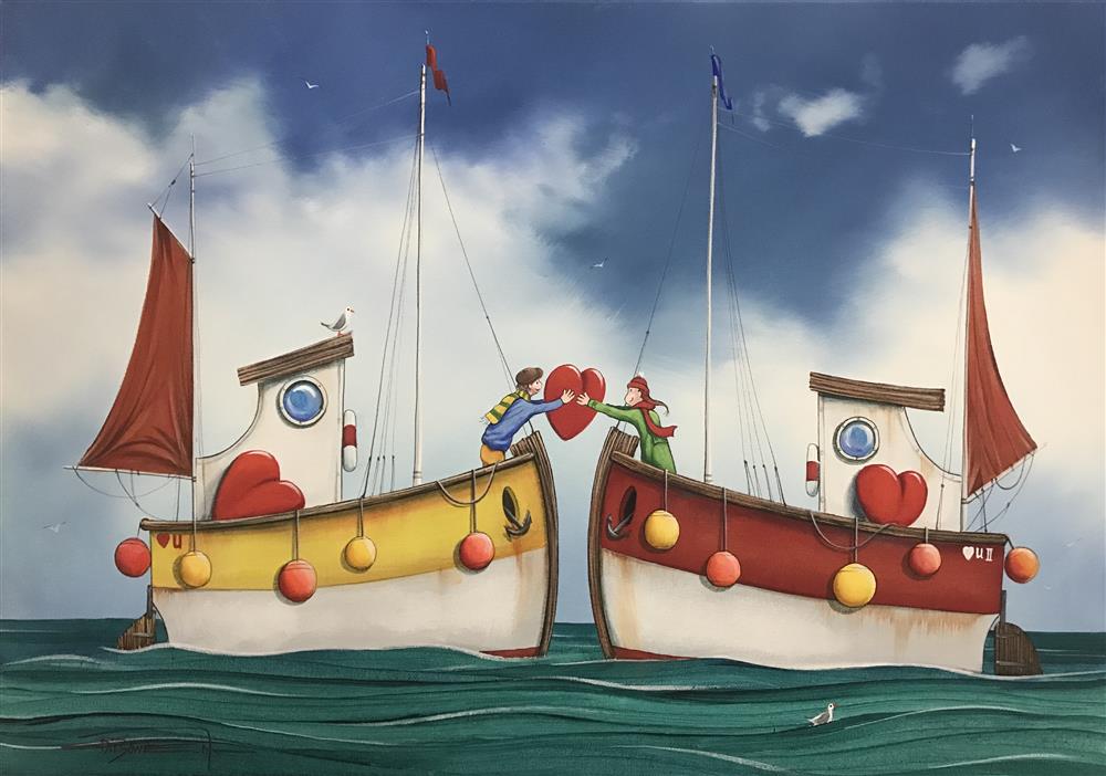 Dale Bowen - 'Fishing For Love' - Framed Original Art