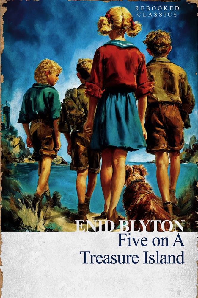 Linda Charles - 'Five On A Treasure Island - Rebooked' - Framed Original Artwork