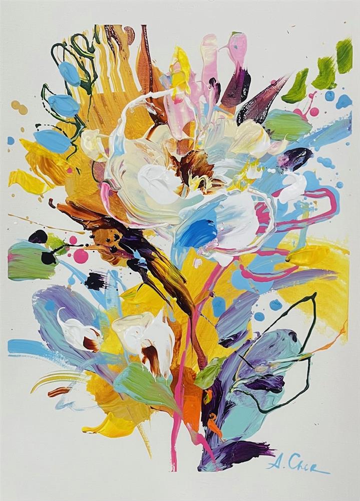 Anna Cher - 'Floral Sketchbook - Study IX' - Framed Original Artwork