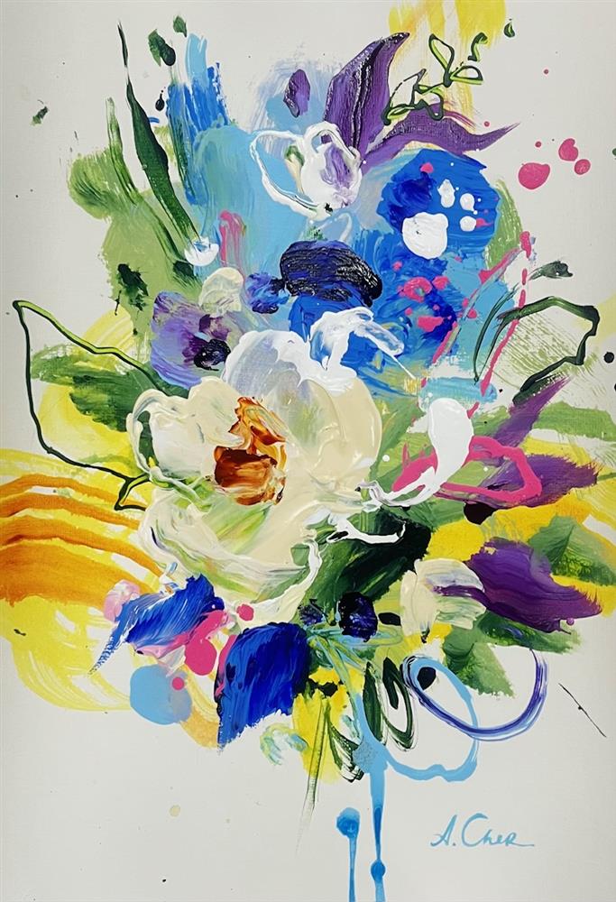 Anna Cher - 'Floral Sketchbook - Study XIV' - Framed Original Artwork