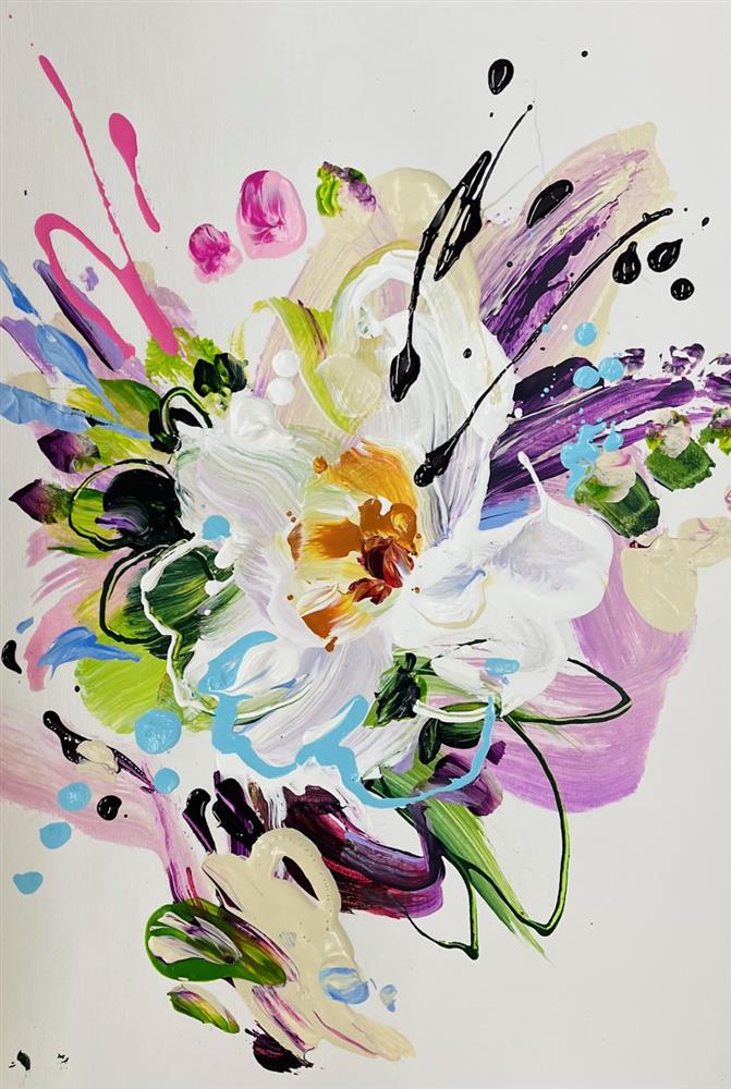 Anna Cher - 'Floral Sketchbook - Study XXV' - Framed Original Artwork