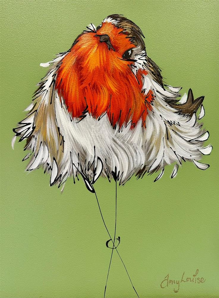 Amy Louise - 'Fluffing Feathers' - Framed Original Artwork
