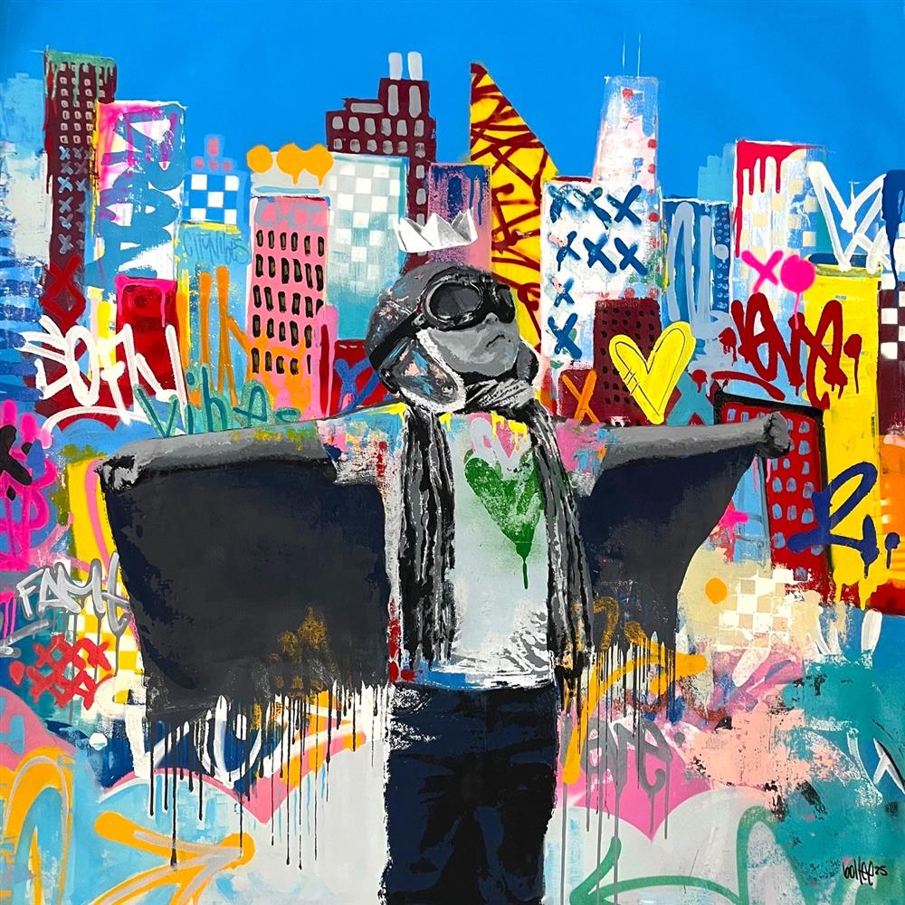 Bollee Patino - 'Fly Beyond' - Framed Original Artwork