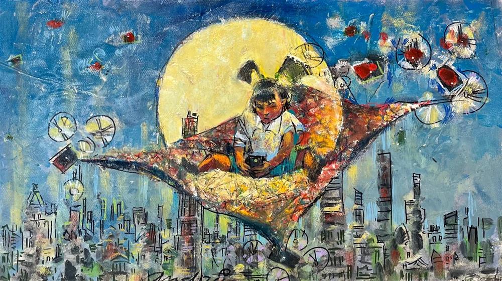 Andrei Protsouk - 'Flying Away' - Framed Original Art