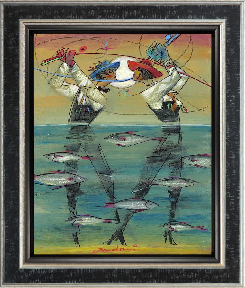 Andrei Protsouk - 'Flying Fish' - Framed Original Art