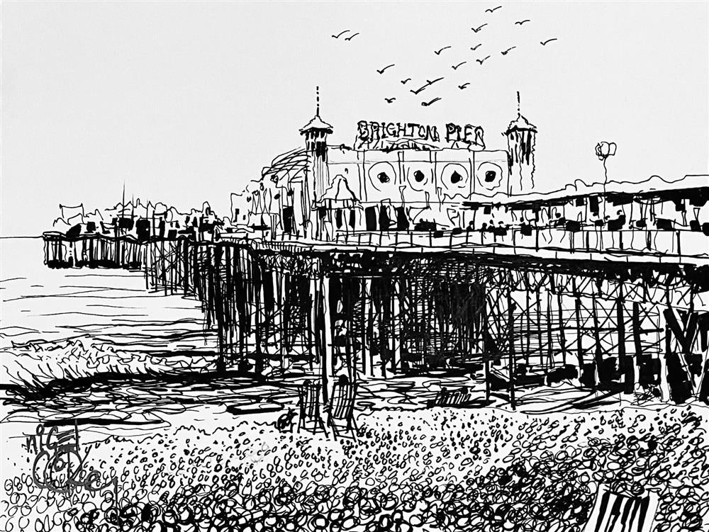 Nigel Cooke - 'Flying Over The Palace Pier - Original Study'