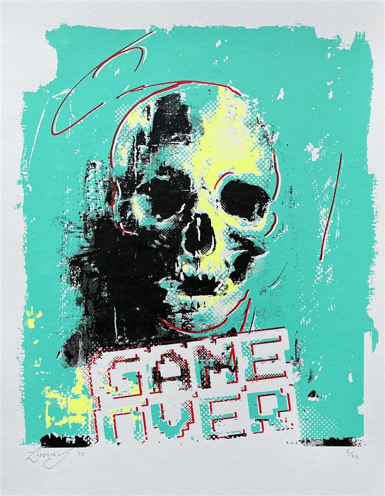 Zinsky - 'Game Over' - Framed Limited Edition Screenprint