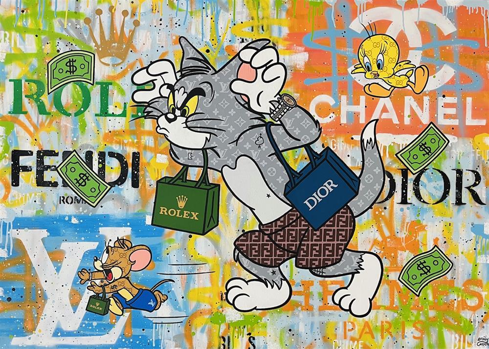 Emily Crook - 'Game Of Cat and Mouse' - Framed Original Art