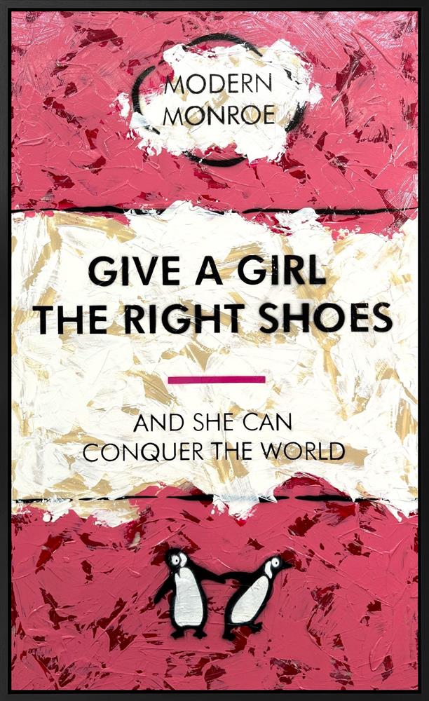 Hue Folk - 'Give A Girl The Right Shoes -  XL' - Framed Original Art