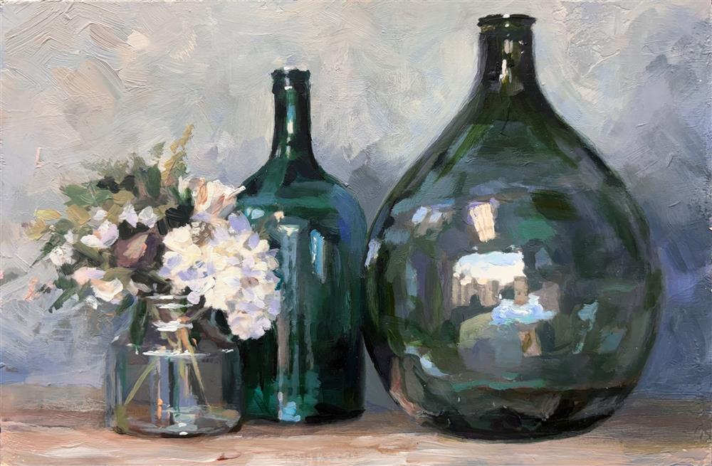Rachele Dryden-Smith - 'Glass Bottles' - Framed Original Artwork