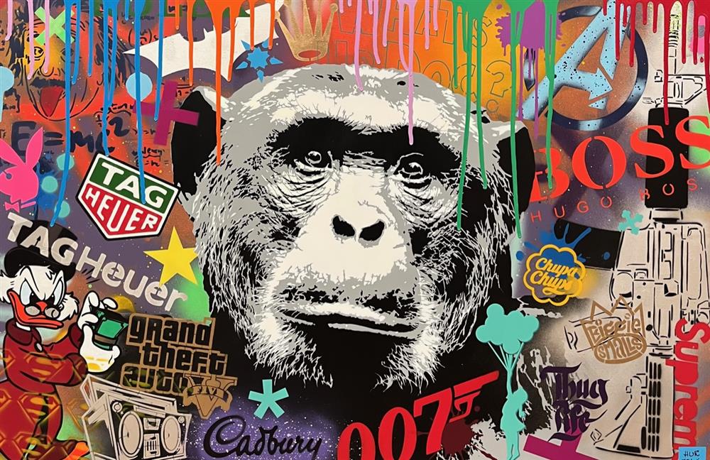 Hue Folk - 'Go Ape' - Framed Original Artwork
