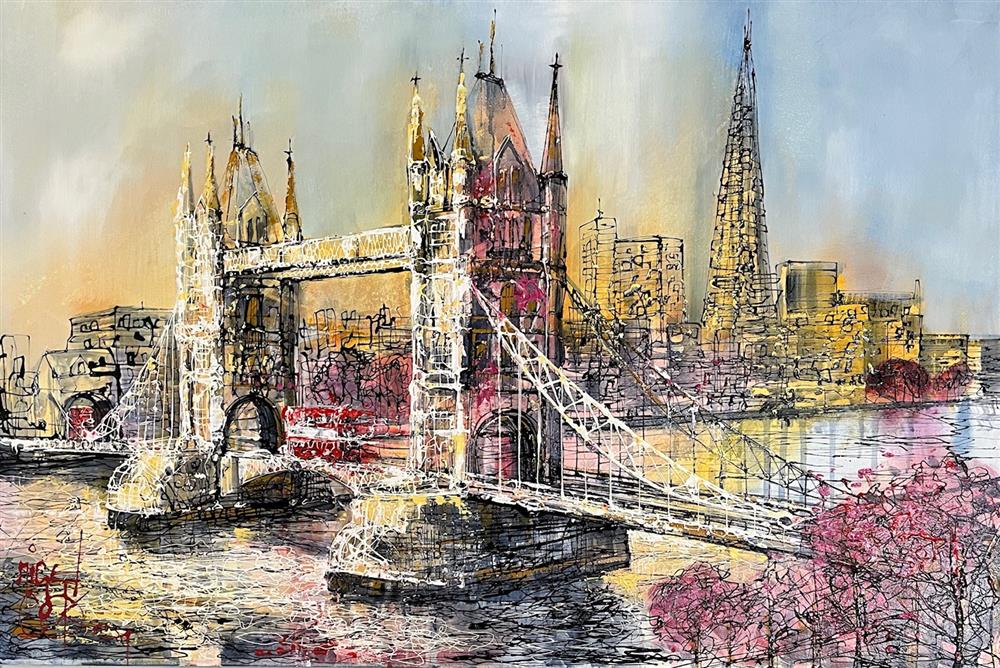 Nigel Cooke - 'Golden Glows Over London' - Framed Original Artwork