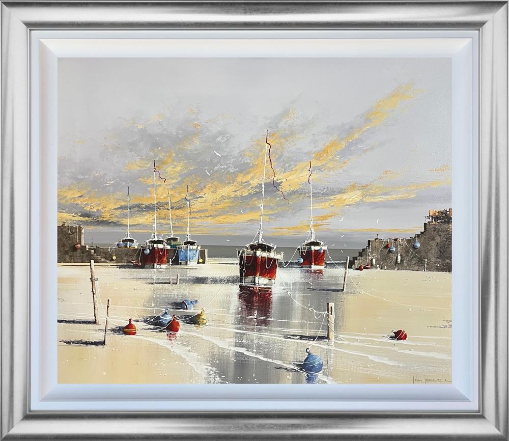 John Horsewell - 'Golden Hour At The Harbour' - Framed Original Artwork