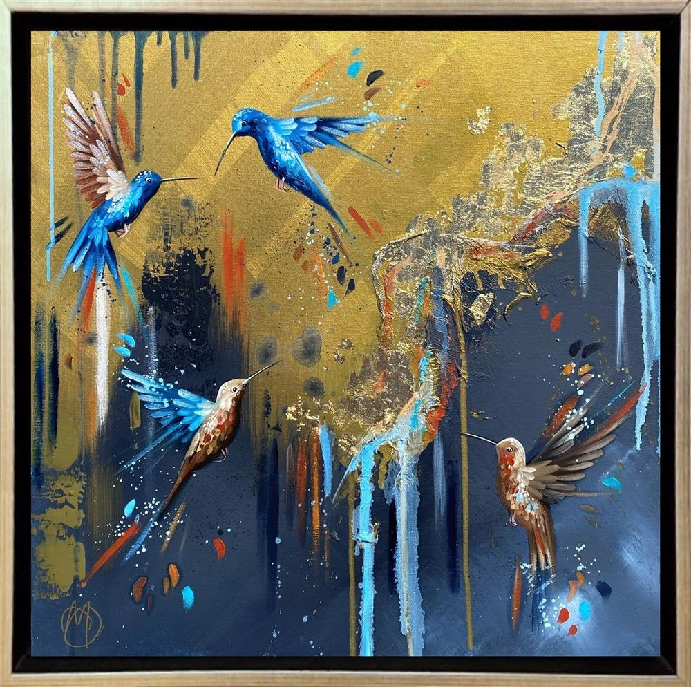 Mellisuga- 'Golden Sapphires I' - Framed Original Artwork