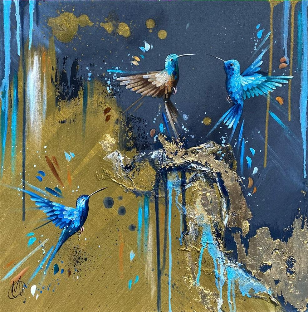 Mellisuga- 'Golden Sapphires II' - Framed Original Artwork