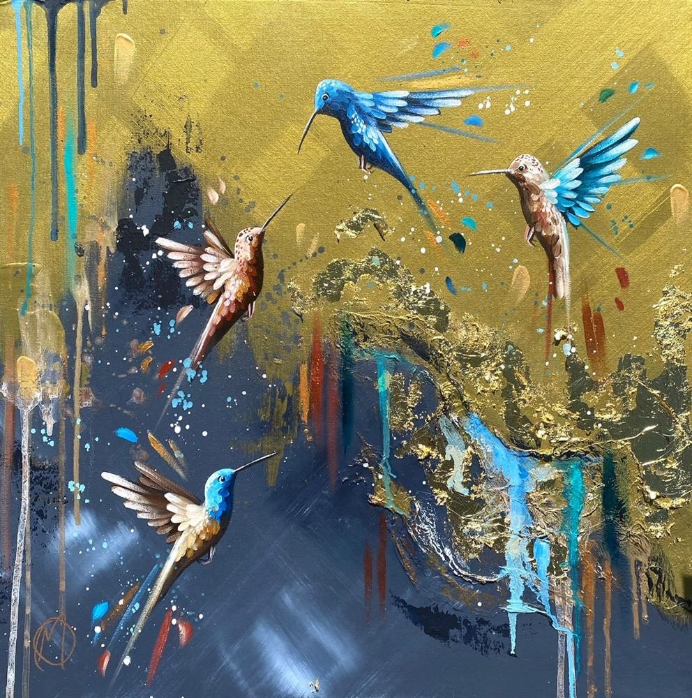 Mellisuga- 'Golden Sapphires III' - Framed Original Artwork