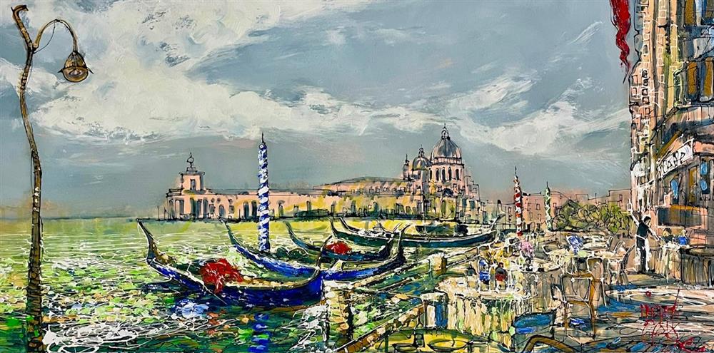 Nigel Cooke - 'Gondolas In Venice' - Framed Original Artwork