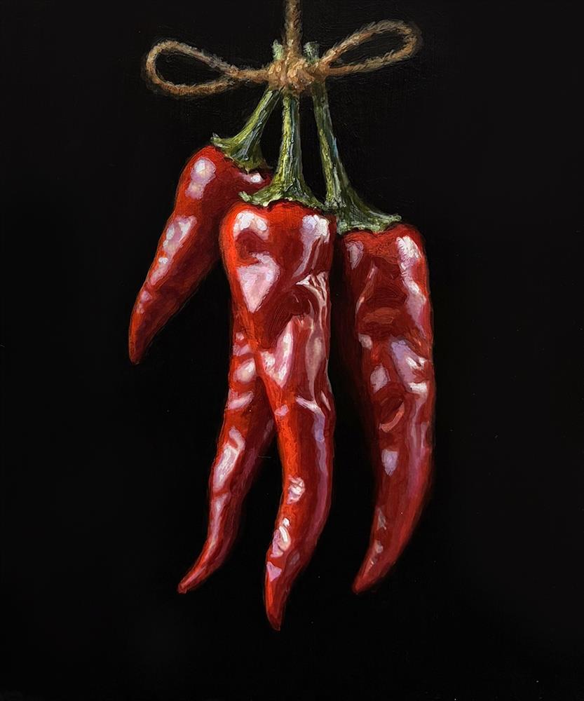 Tony Owens - 'Hanging Chillies' - Framed Original Artwork