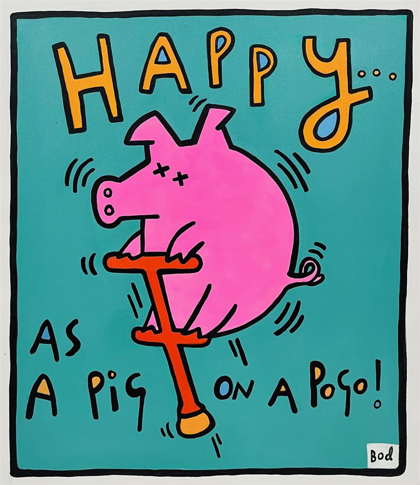 Michael Abrams - 'Happy - Bod Series' - Framed Original Artwork