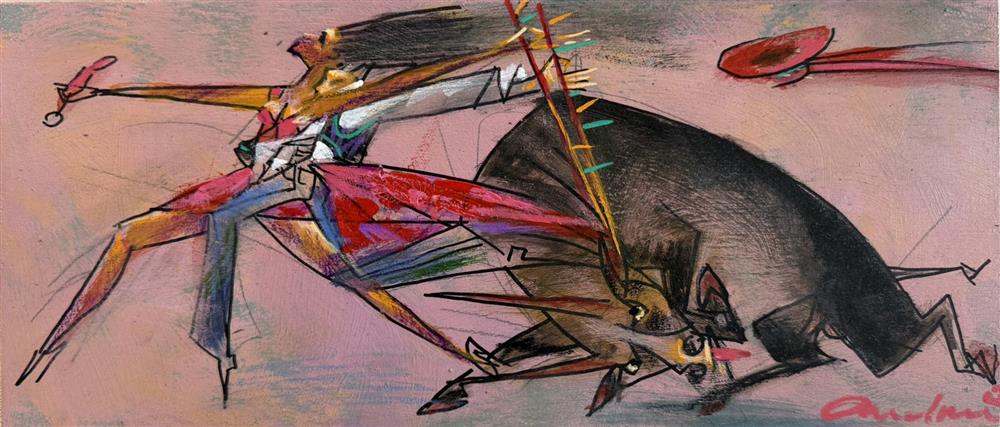 Andrei Protsouk - 'Horny Bull' - Framed Original Art