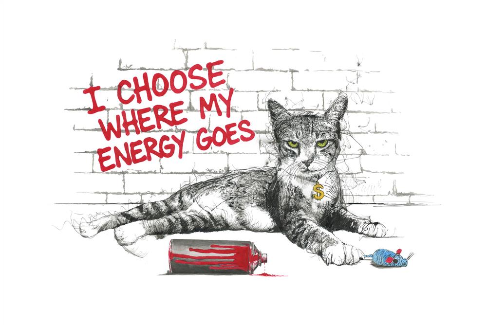 Scott Tetlow - 'I Choose Where My Energy Goes' - Framed Original Artwork