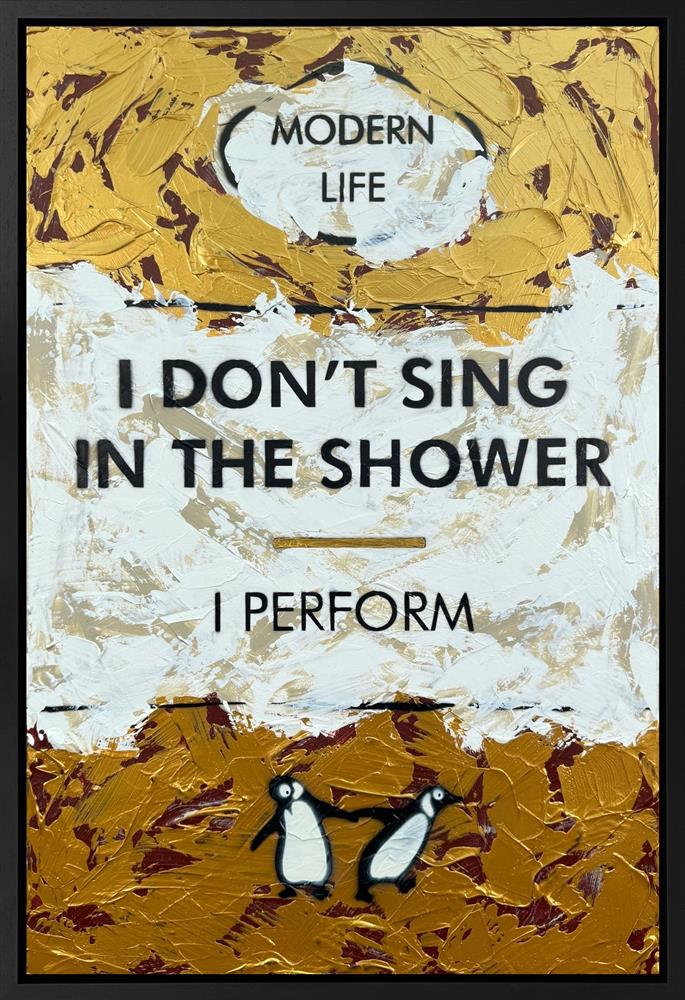 Hue Folk - 'I Don't Sing In The Shower' - Framed Original Art