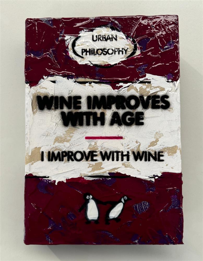 Hue Folk - 'I Improve With Wine' - Storybook - Framed Original Artwork