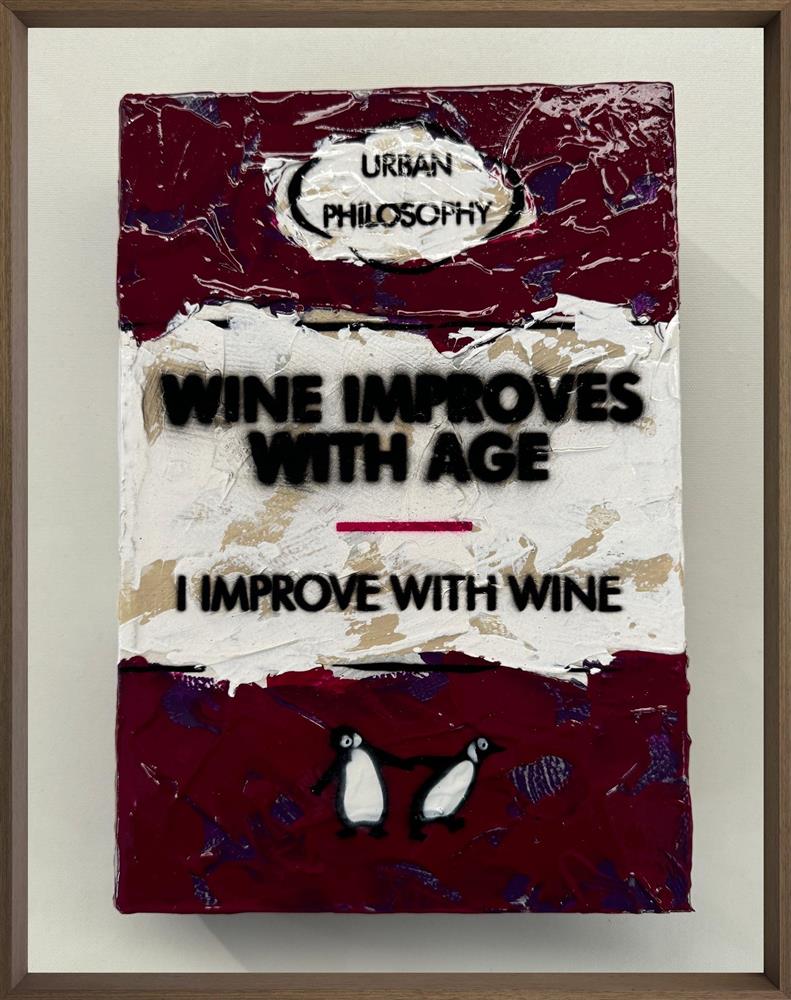Hue Folk - 'I Improve With Wine' - Storybook - Framed Original Artwork