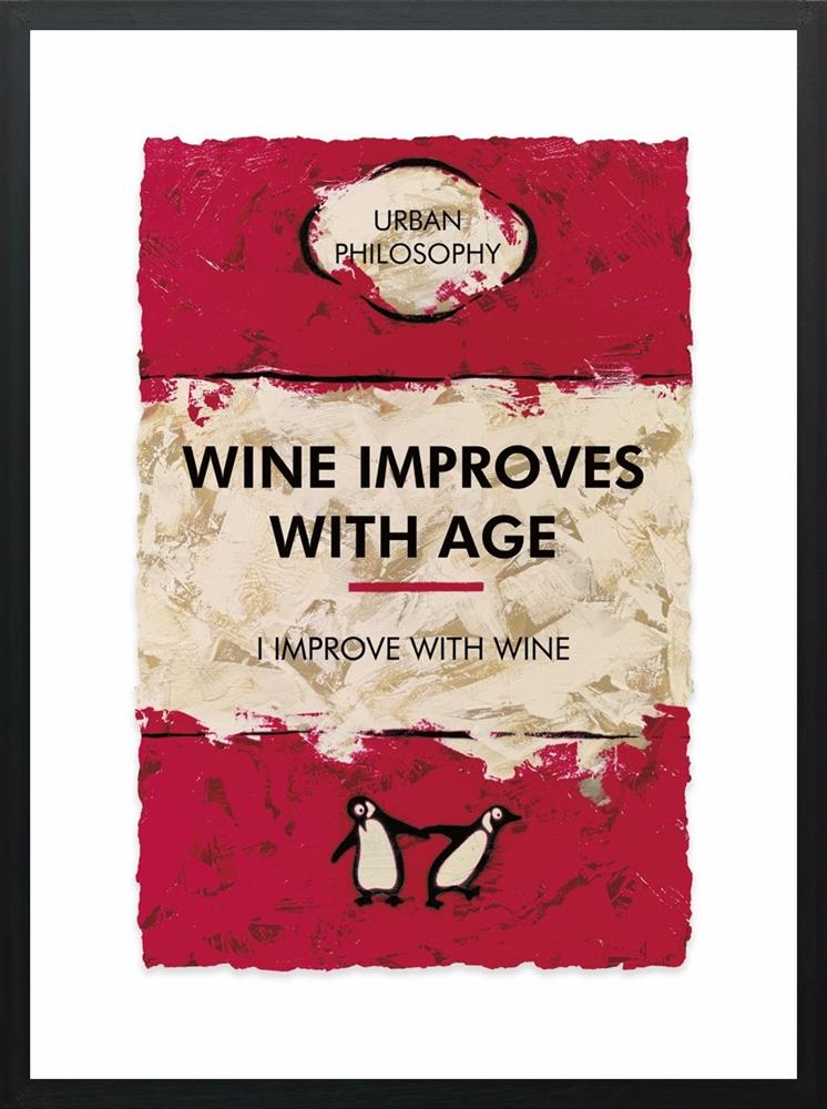Hue Folk - 'I Improve With Wine' - Framed Limited Edition