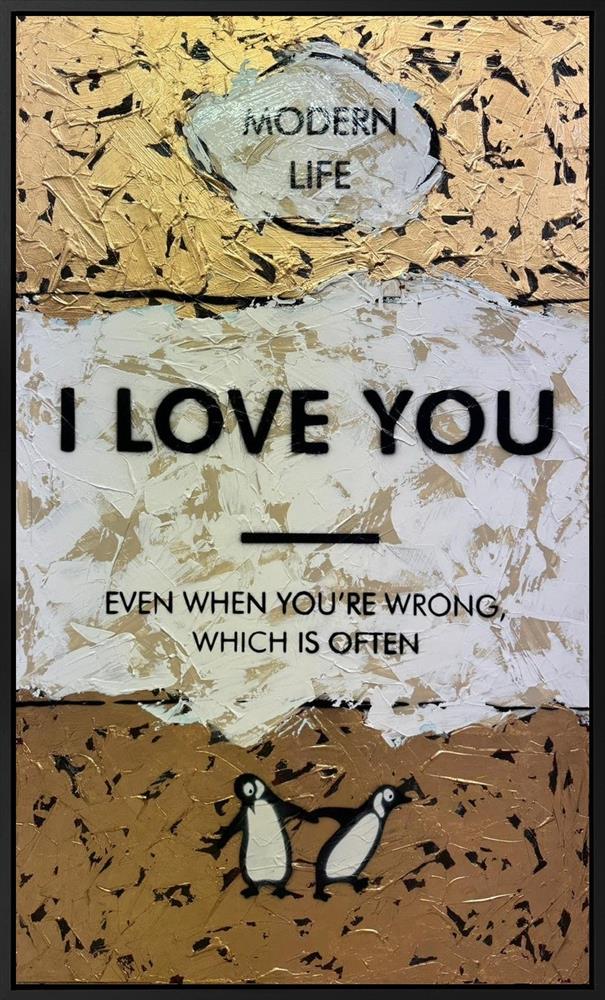 Hue Folk - 'I Love You - XL Canvas' - Framed Original Artwork
