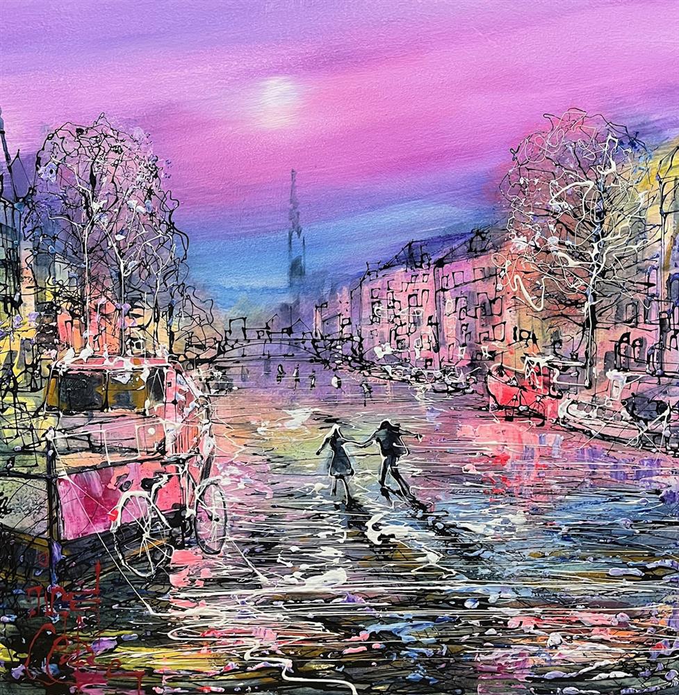 Nigel Cooke - 'Ice Skating In The Dam' - Framed Original Artwork