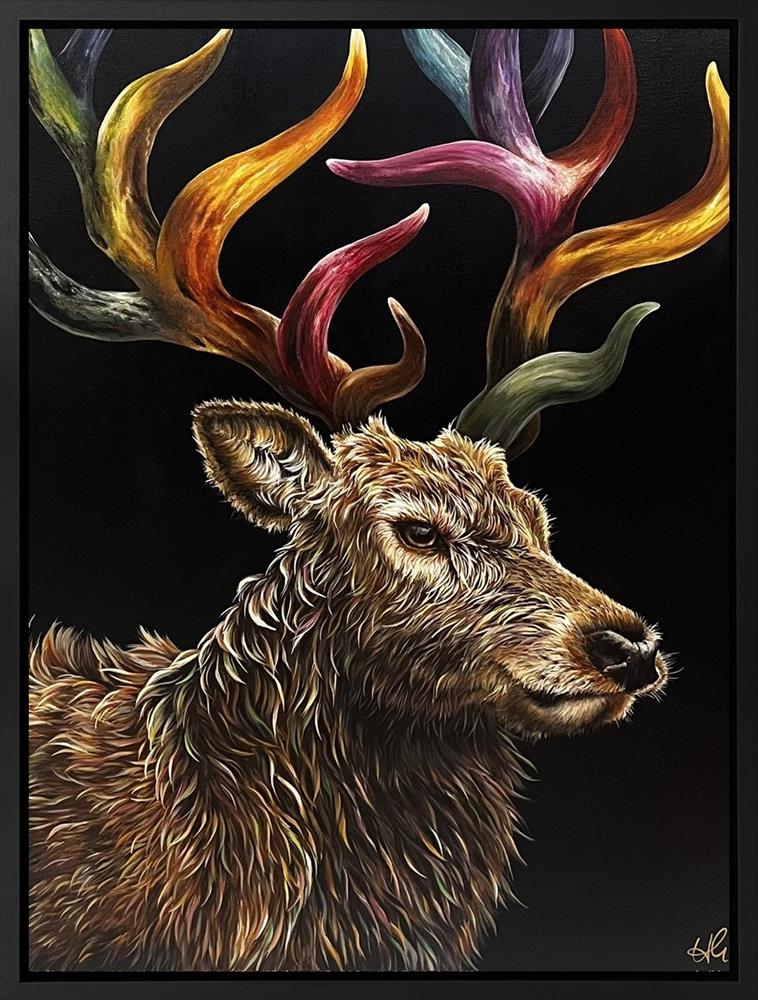 Hayley Goodhead - 'Iridescent Antlers' - Framed Original Artwork