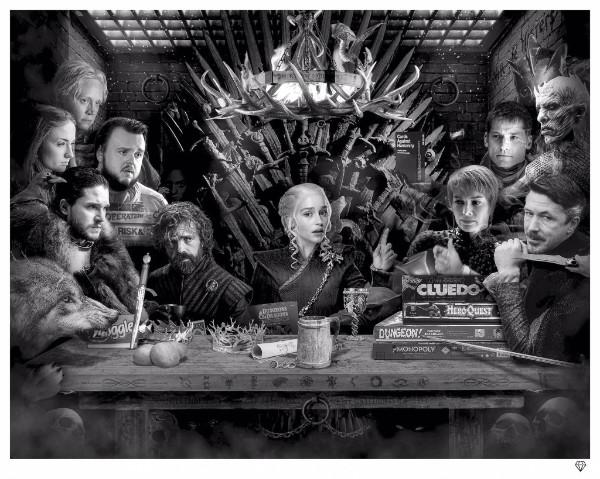 JJ ADAMS -  'Board Game Of Thrones - Black And White ' -  Limited Edition Print