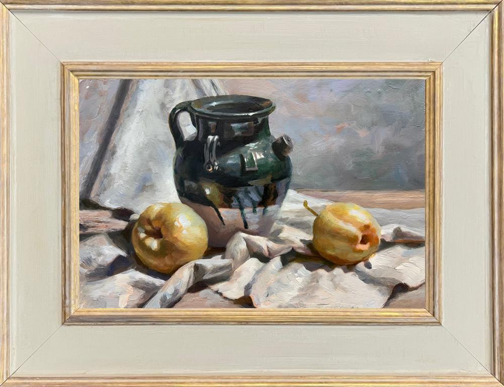 Rachele Dryden-Smith - 'Jug And Apples' - Framed Original Artwork