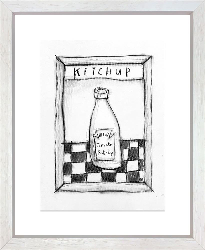 Michael Abrams - 'Ketchup! - Charcoal Study' - Framed Original Art