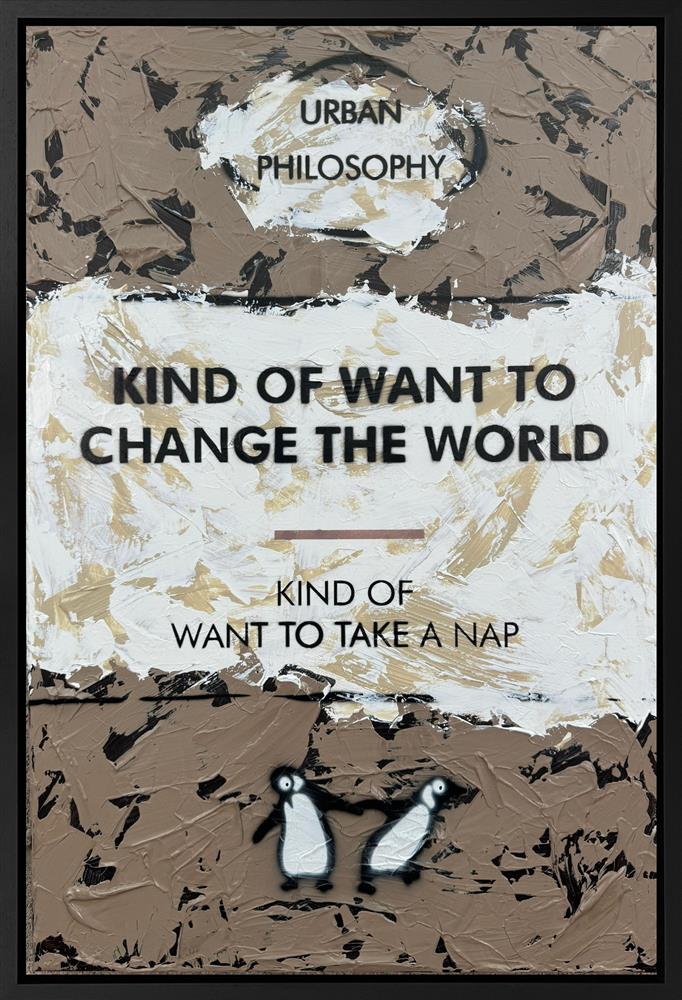 Hue Folk - 'Kind Of Want To Change The World' - Framed Original Art