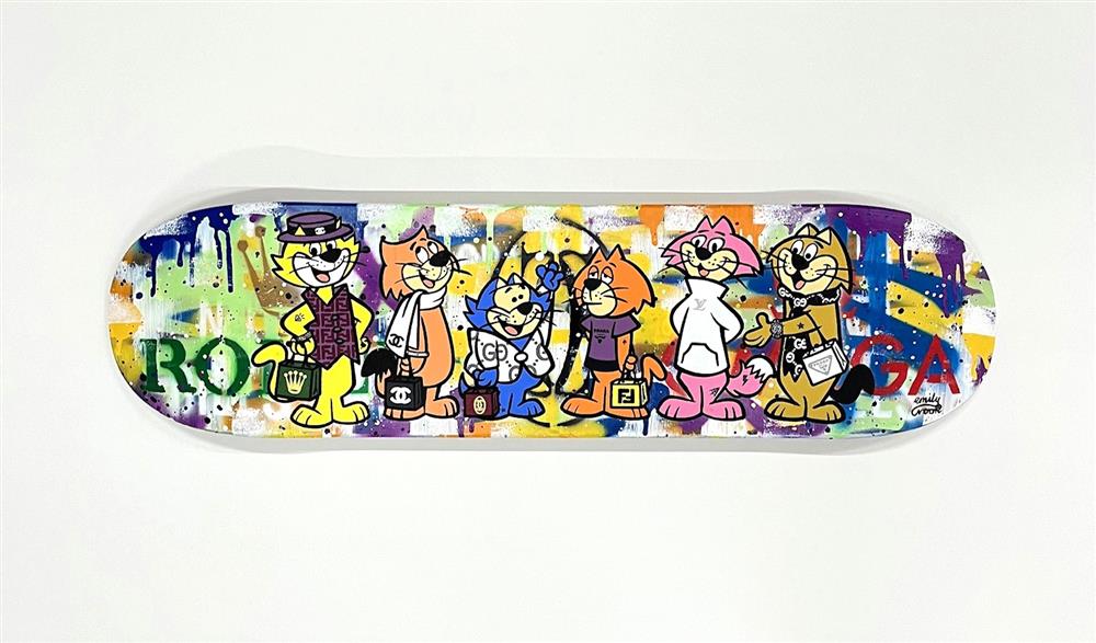 Emily Crook - 'Kings Of The Cats - Skatedeck' -  Original Wall Art
