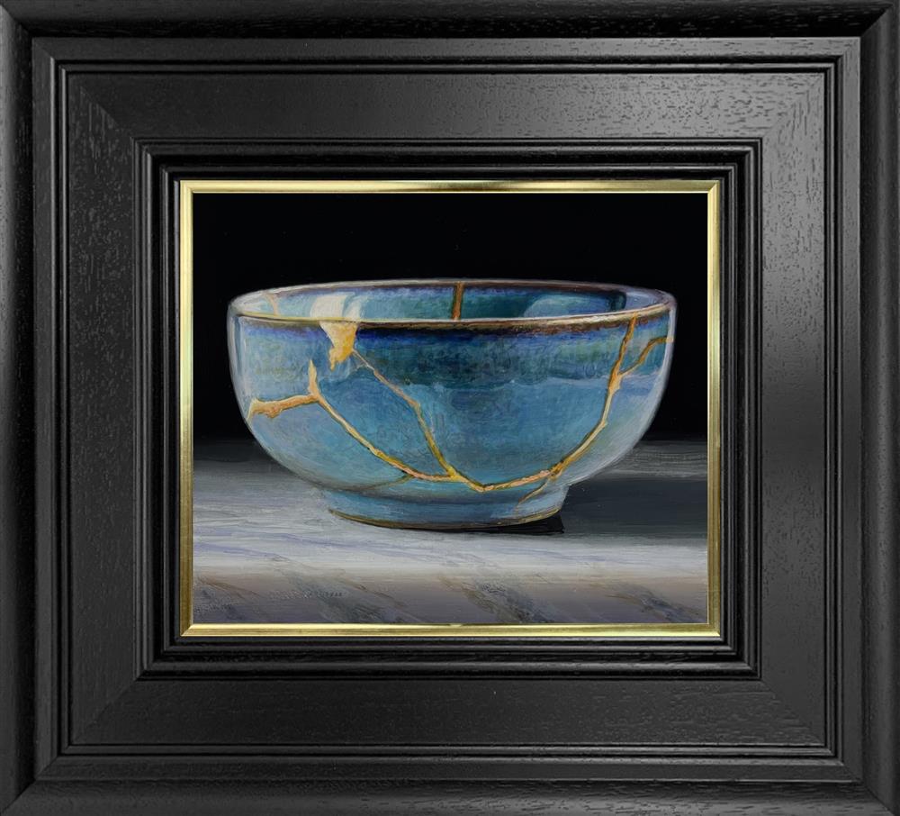 Tony Owens - 'Kintsugi Blue Glaze Bowl' - Framed Original Artwork