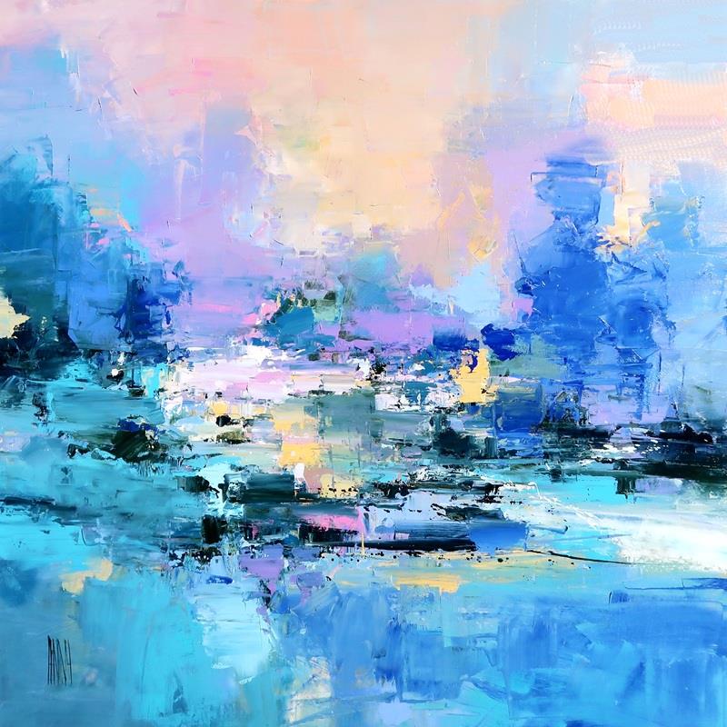 Hervé Lenouvel  'Le Bleu Du Soir' - Framed Original Artwork
