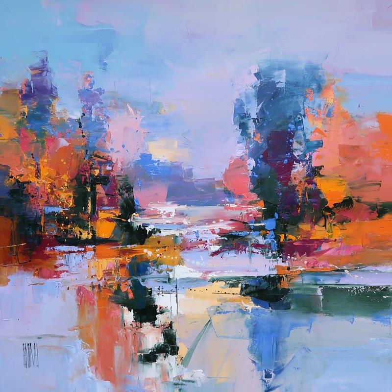 Hervé Lenouvel  'Le Ciel Sur LEau' - Framed Original Artwork