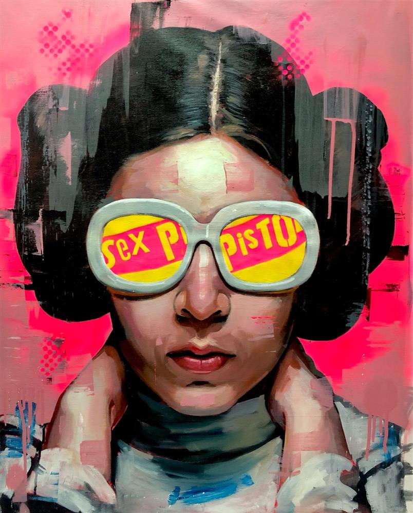 Zinsky - 'Leia Pistols' - Framed Original Artwork