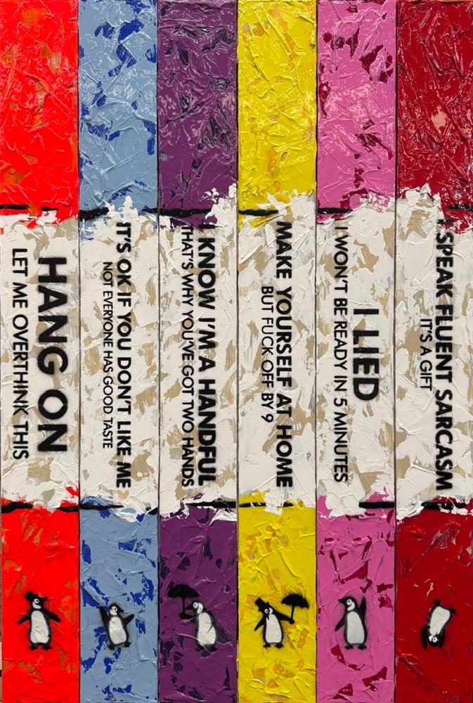 Hue Folk - 'Life Is A Bookcase (6 Books) II' - Framed Original Artwork